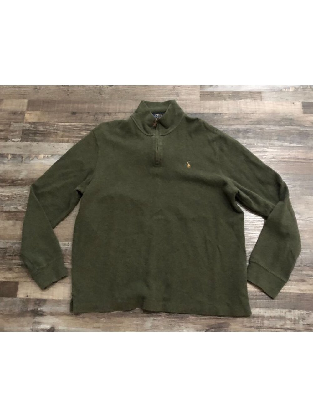 Polo Ralph Lauren Mens XL Olive Green 1/4 Long Sleeve Sweater